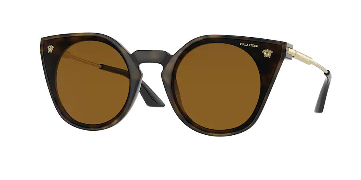 Versace VE4410 Polarized 108/83 Sunglasses Havana | VisionDirect Australia
