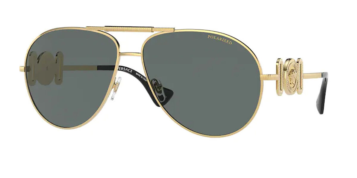 Versace VE2249 Polarized 100281 Men's Sunglasses Gold Size 65