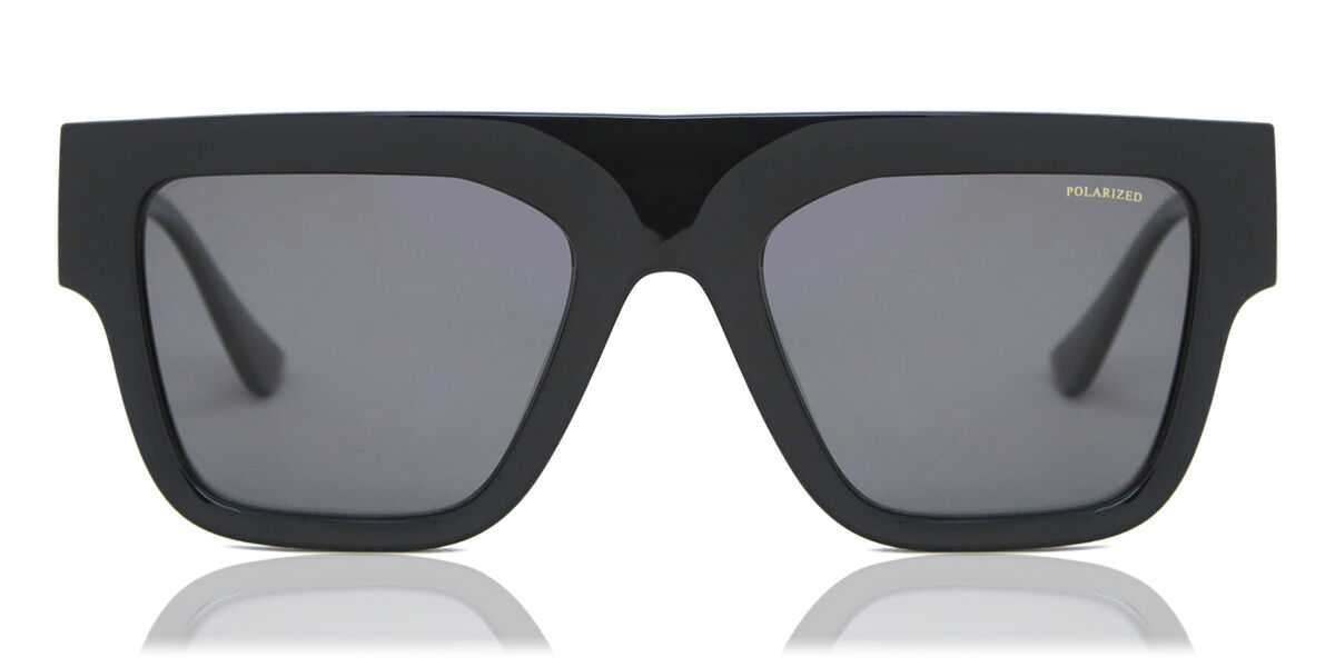 Photos - Sunglasses Versace VE4430U Polarized GB1/81 Men's  Black Size 53 