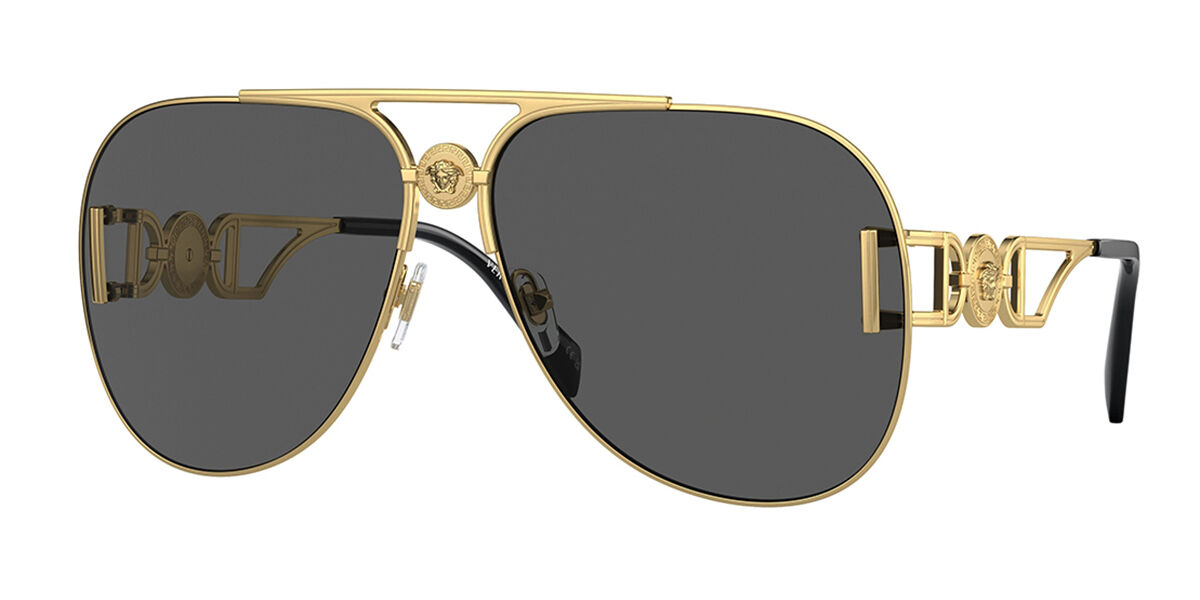 Photos - Sunglasses Versace VE2255 Asian Fit 100287 Men's  Gold Size 63 