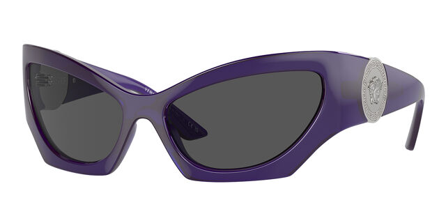 Versace Sunglasses with Black Frames and Purple Lenses Versace 19V69 Italia Elena Cat Eye Sunglasses Black Gold  main image 4