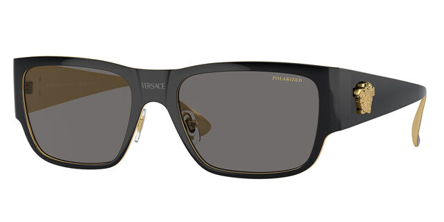 Versace VE2262 Polarized 143381 Square Black Sunglasses  display picture 1