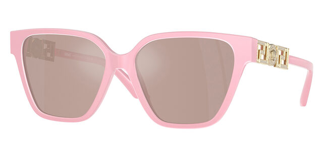 Versace Light Pink Rectangular Sunglasses Amazon.com: Versace Woman Sunglasses Transparent Pink Frame  main image 3