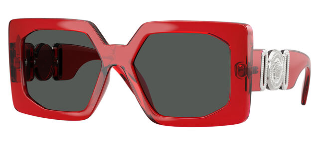 Versace Red Oversized Sunglasses Versace oversized round sunglasses in red | ASOS main image 2