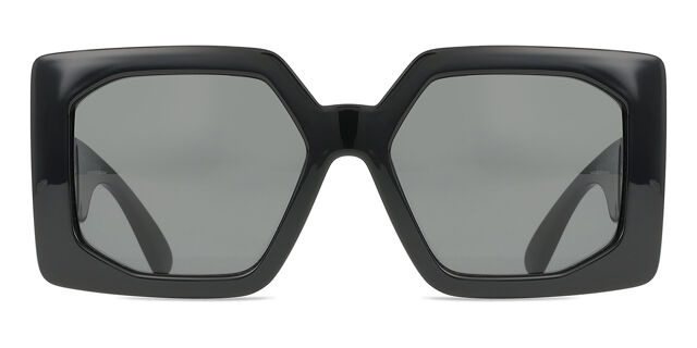Versace VE4478U GB1/87 Square Sunglasses - Black/Grey Versace VE4478U (55 - 17) with Grey lenses and Black frame  main image 2