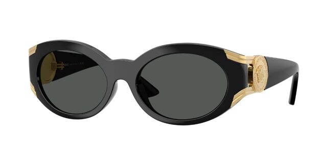 NEW VERSACE SUNGLASSES VE4503U GB1/87 BLACK WOMEN EYEWEAR VERSACE VE4503U Oval Sunglasses | EyeOns.com main image 4