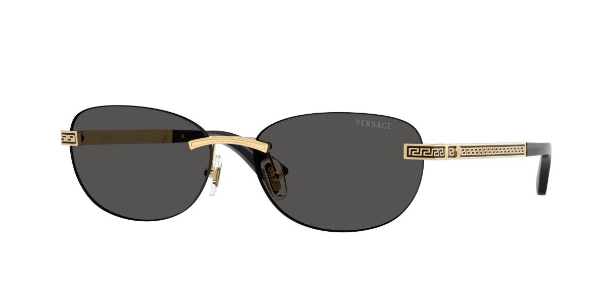 Versace Damen Gold Ve2307 152387 Sonnenbrillen Metall Grau Rund Normal - Bild 3