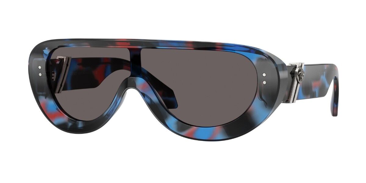 Versace Sunglasses 26mm in Black, Blue and Red Havana with Black Smoke Lenses
