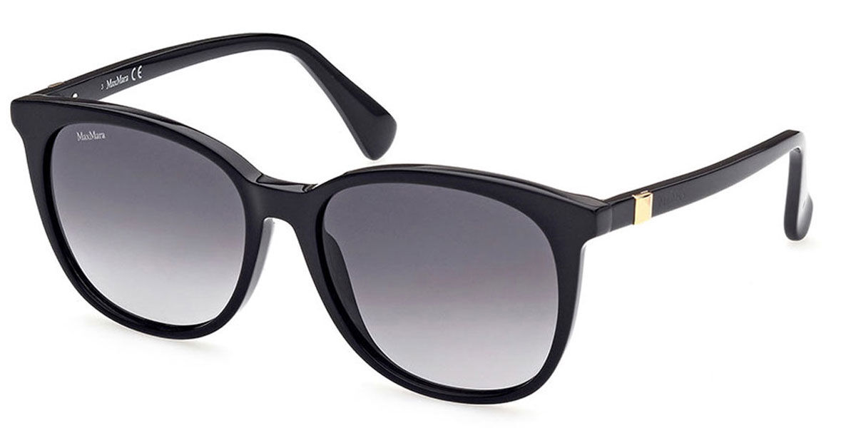 Max Mara MM SHINE IVFS Asian Fit 807/9O Sunglasses Shiny Black ...