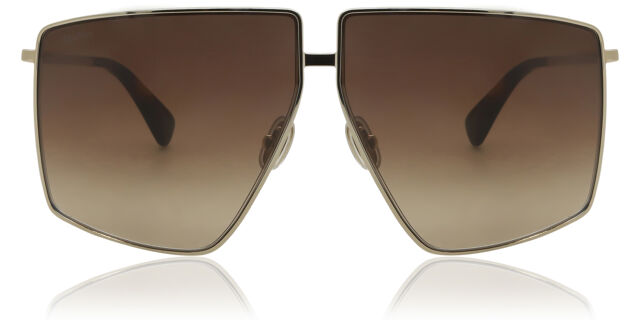 Max Mara Gold Square Sunglasses Max Mara // MM0035-H Angular Square Sunglasses – VSP Consignment main image 2