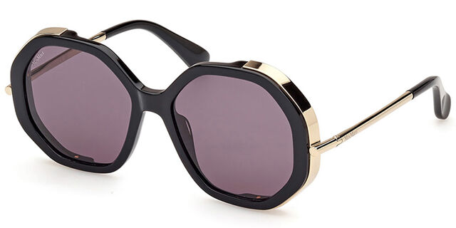 MaxMara Black and Gold Sunglasses MAXMARA MM0014 6B Havana Gradient Smoke 56 mm Women main image 4