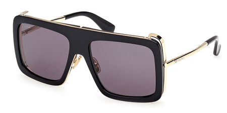 Max Mara MM0119 01A Pilot Shiny Black On Gold Sunglasses  display picture 2