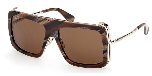 Max Mara MM0119 62E Pilot Brown Horn Sunglasses  display picture 3
