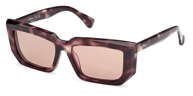 Max Mara MM0126 55E Rectangle Tortoise Sunglasses  display picture 1