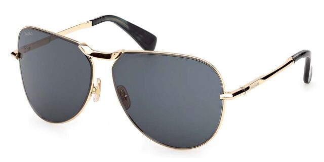 Max Mara MM0134 30N Oval Shiny Deep Gold Sunglasses  display picture 1