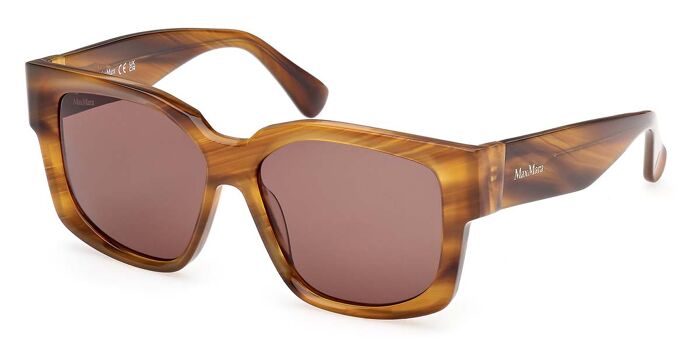 Max Mara MM0038 47F Square Transparent Striped Brown 