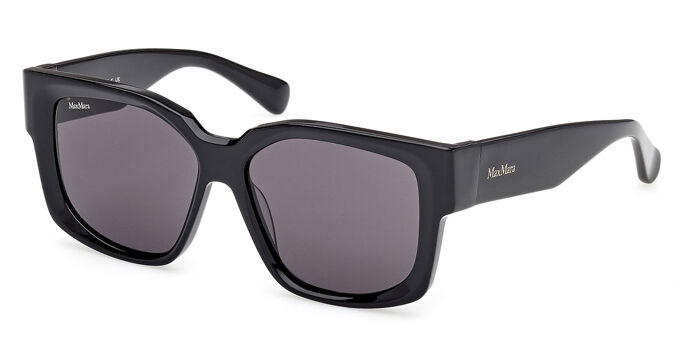 Max Mara MM0098 GLIMPSE6 01A Square Shiny Black Sunglasses  display picture 2