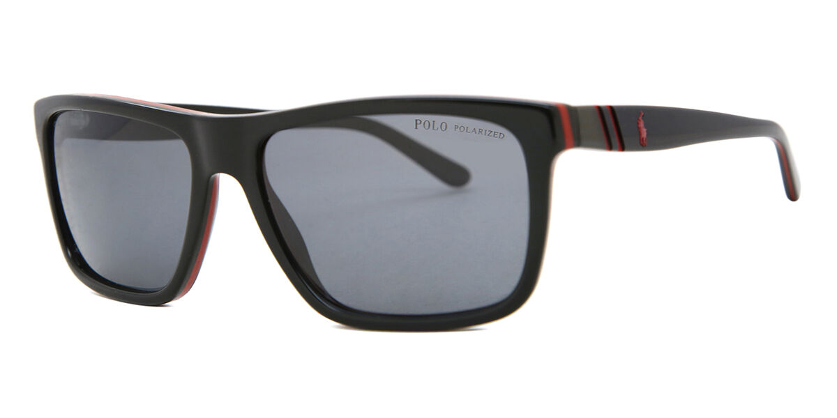 Polo Ralph Lauren PH4153 Polarized 566881 Sunglasses Black Red SmartBuyGlasses India