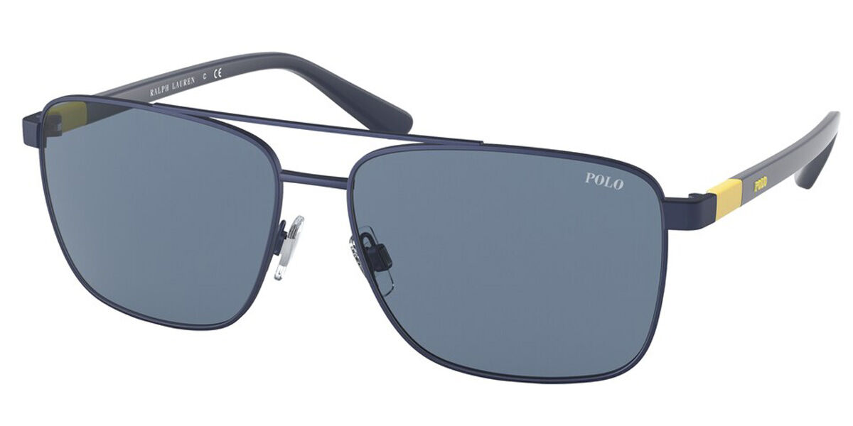 Polo Ralph Lauren Sunglasses PH3052 904687 Matte Silver and Blue Gray | eBay