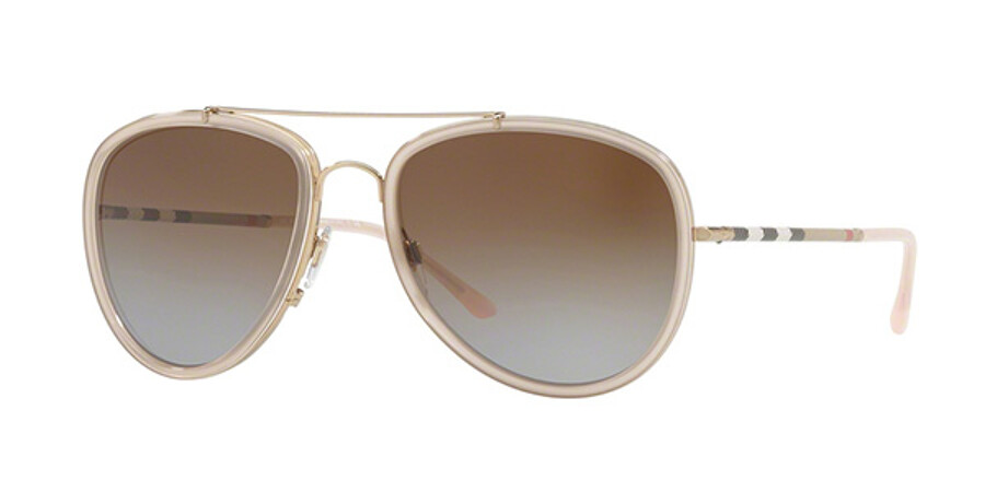 Burberry BE3090Q Polarized 1246T5 Sunglasses Gold | SmartBuyGlasses India