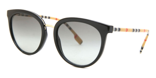 Burberry BE4316 WILLOW 385311 Oval Shiny Black Sunglasses  display picture 1