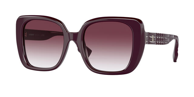 Burberry BE4371 39798H Square Shiny Dark Burgundy Sunglasses  display picture 1