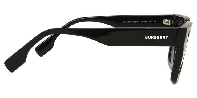 ?Authentic New Burberry Unisex BE4394 54mm Square Sunglasses Burberry Sunglasses HAYDEN BE 4394 Black/Silver Classic  main image 3