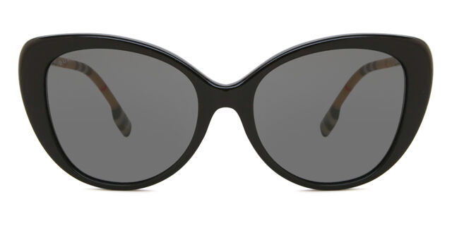 Burberry BE4407 385387 Sunglasses Black/Vintage Cat Eye Frame, Grey Lenses Burberry BE4407 M (54 - 17) with Grey lenses and Black frame  main image 4