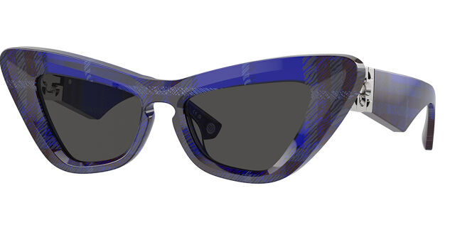 Burberry BE4421U 411487 Cat Eye Checkered Blue Sunglasses  display picture 2