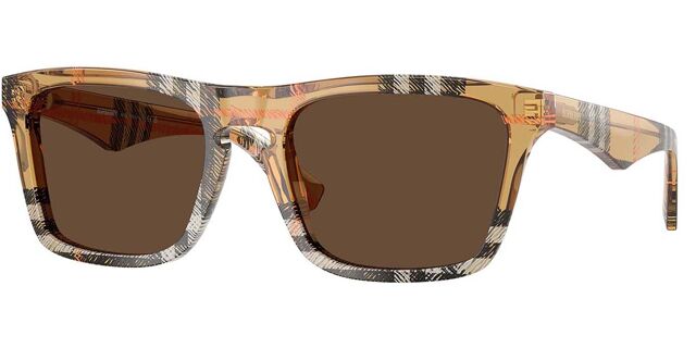 Burberry BE4434 414673 Square Checkered Brown Sunglasses  display picture 3