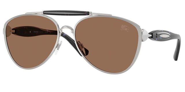 Burberry BE3160 100573 Pilot Silver Sunglasses 