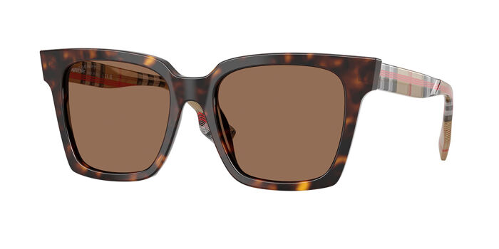 Burberry BE4334 MYRTLE 393013 Square Dark Havana Sunglasses 