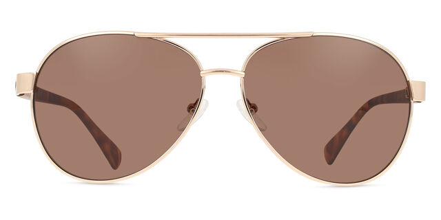Calvin Klein Gold Sunglasses with Case Calvin Klein Gold Aviator Sunglasses with White Case main image 2