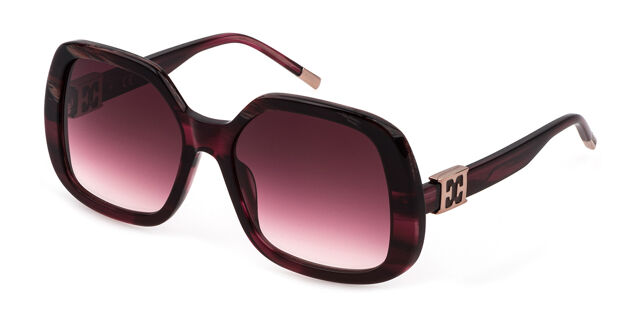 Escada SESC23 06U6 Square Streaked Burgundy Sunglasses 