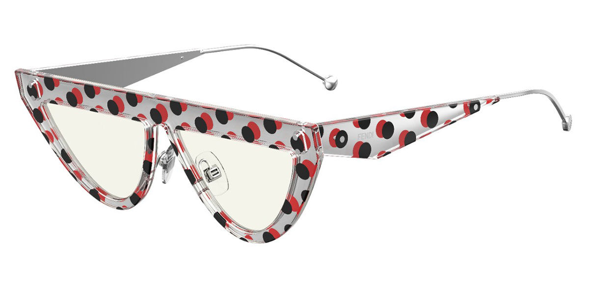 Fendi FF 0371/S 2BS/99 Sunglasses Clear/Polka Dots Black Red |  SmartBuyGlasses UK