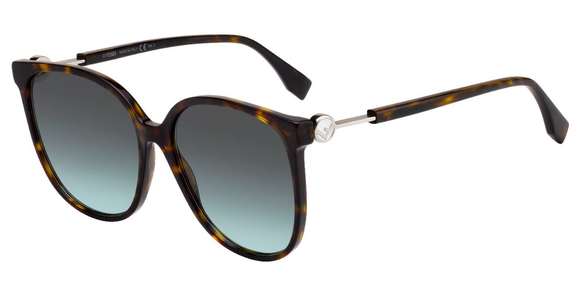 Fendi FF 0374/S 086/EQ Okulary Przeciwsłoneczne Ciemny żółwiowy ...