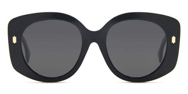 Fendi FE 40137F Asian Fit 01A Oval Shiny Black Sunglasses  display picture 1