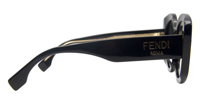 Fendi FE 40137F Asian Fit 01A Oval Shiny Black Sunglasses  display picture 2