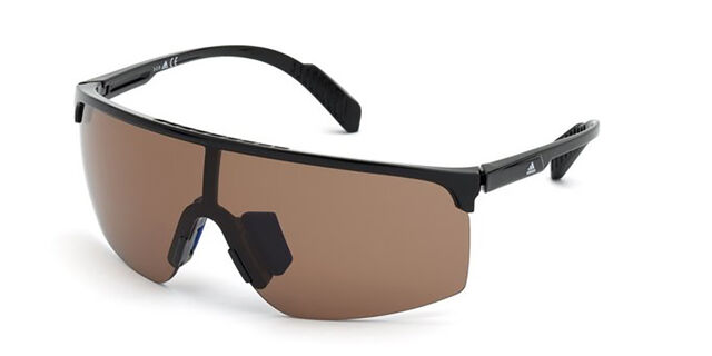 SP0005 01E Single Lens Black Gloss Sunglasses  display picture 1