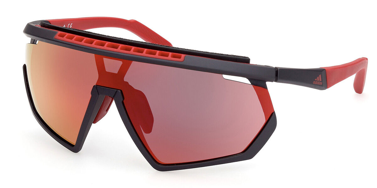 Cool Sport Sunglasses Men Women Wrap Around Large Black Frame Mirror Lens  SPR104