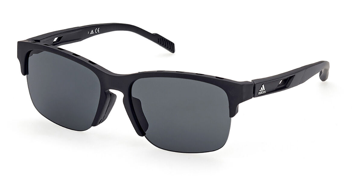 Photos - Sunglasses Adidas SP0048 Polarized 02A Men's  Black Size 57 