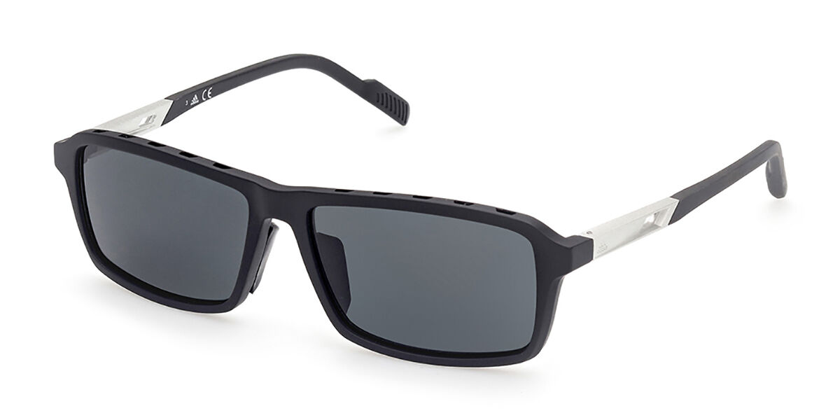 Photos - Sunglasses Adidas SP0049 Polarized 02A Men's  Black Size 59 