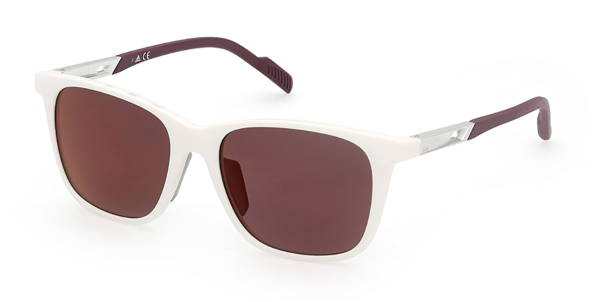 Photos - Sunglasses Adidas SP0051 24L Men's  White Size 55 