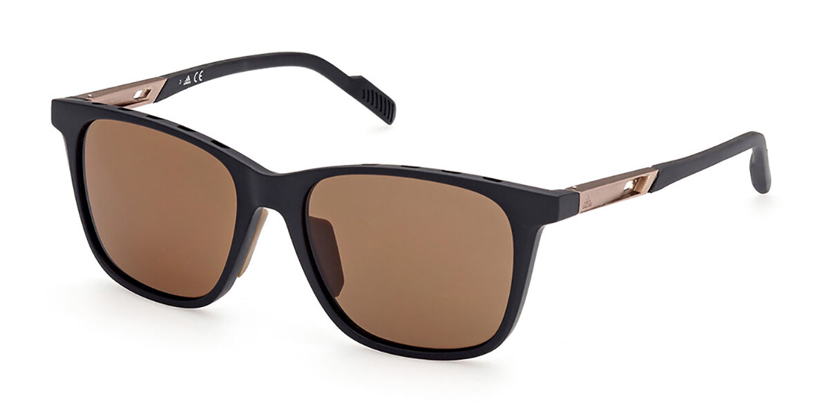 Photos - Sunglasses Adidas SP0051 Polarized 02E Men's  Black Size 55 