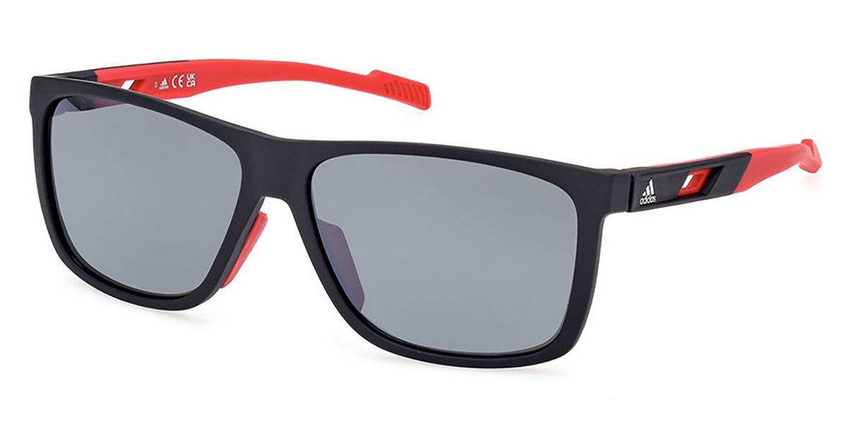 Photos - Sunglasses Adidas SP0067 Polarized 05D Men's  Black Size 60 
