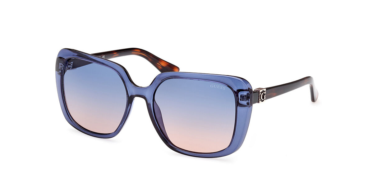 Guess GU7863 90W Sunglasses in Transparent Blue SmartBuyGlasses USA