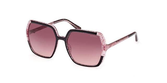 Guess GU7883 01T Square Glitter Pink Shiny Black Sunglasses  display picture 1