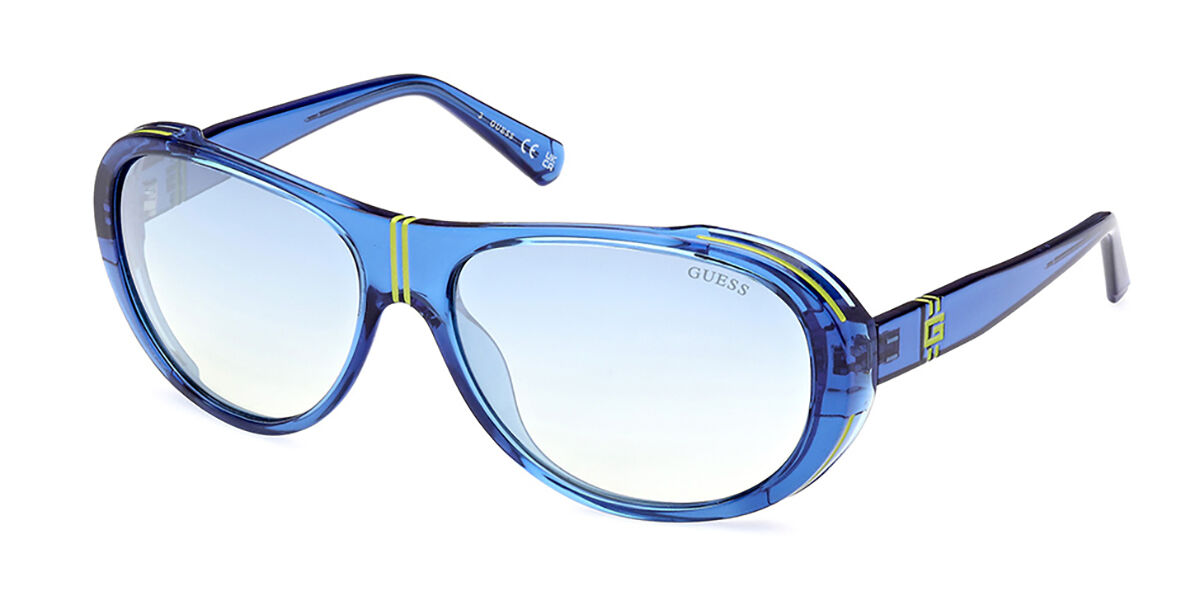 Guess GU00081 90X Sunglasses Transparent Blue | VisionDirect Australia