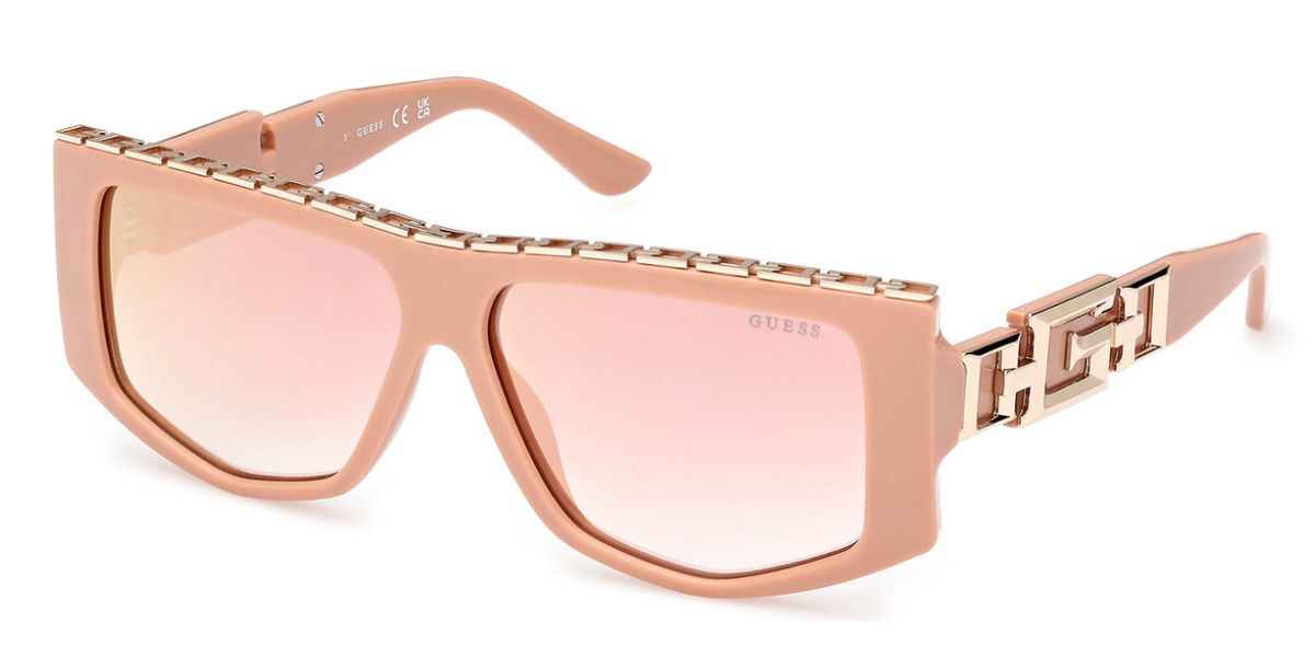 Guess GU7921-H zonnebril, dames, glanzend beige (beige), eenheidsmaat