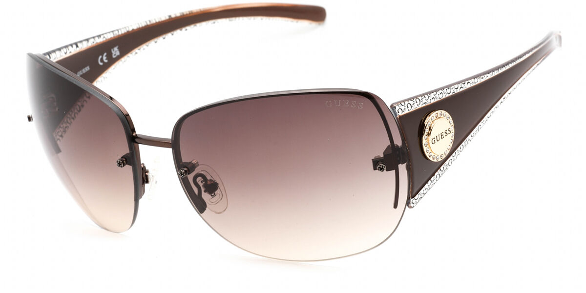 Guess GF6187 48F Sunglasses Shiny Dark Brown | VisionDirect Australia